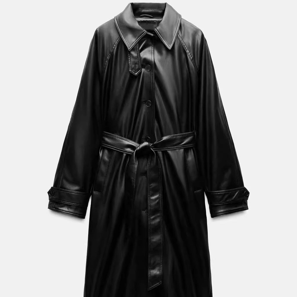 Elegance Noir  Damen-Ledermantel
